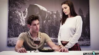 Big Titted eighteen stepsister Lana Rhoades has to serve her kinky