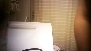 Bae Sister Caught Peeing and Taking A Shower Spycam