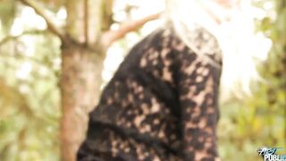 Blonde beauty Katerina is a bit shy first, but then