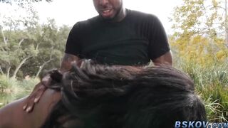 African bbw blows and riding penis outdoor