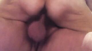 Large cum shower splattered on belly and face of eastern
