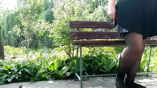 Insane pee inside the park on the bench
