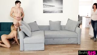 Brother Fucks StepSister Right Next To Milf!