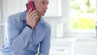 hardcore family grind caught by MILF covered into stepdad's c