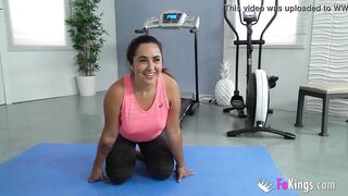 Chubby Hispanic teases and bangs her ebony personal coach