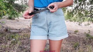 He Cumming into my underwear on field and I use