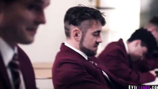 View an ultimate gang bang session with these lusty unruly students