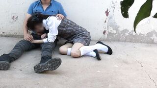 cunt with mouth sucking off her schoolmate's dick