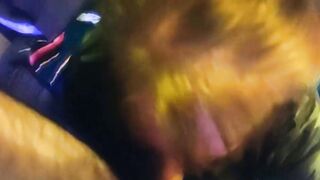 Cougar inside camo shirt blows dick and facial