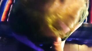 Cougar inside camo shirt blows dick and facial