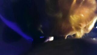 Cougar inside camo shirt blows dick and facial
