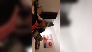 Crossdresser being blown by MILF
