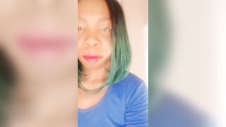 Long Butt Anal Black showing off huge Booty into Blue