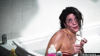 Female hobo impregnated with used condom and confronts dude