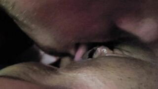 Licking her little soak cunt