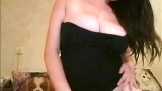 Russian big tit Maria with incredible sexy hooters and long booty doing