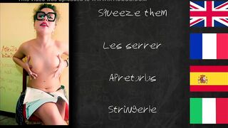 SCHOOLMISTRESS JOI learn foreign languages with XVIDEOS. Lesson one: Jugs