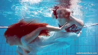 Hottest underwater girls stripping Dashka and Vesta