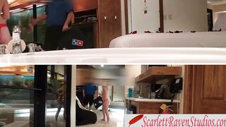 goddess fiance exposes and flashes the pizza deliveryman