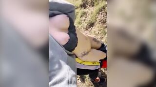 I nailed with a cyclist on the roadside