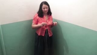Old BBW masturbates into outdoors places At the same time