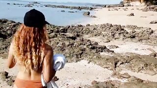 ADORABLE CUNT WITH MOUTH BJ A OUTDOORS - LONG NATURAL BOOBIES