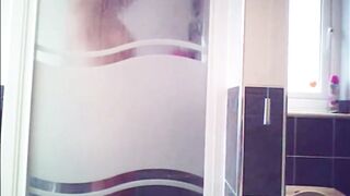 See her take a shower - sexy floppy melons and