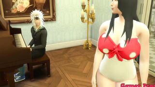 Animated ecchi Cap two jiraiya went to play the piano
