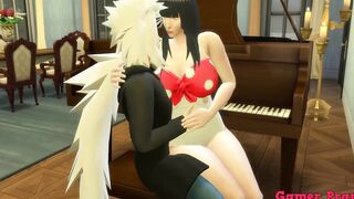 Animated ecchi Cap two jiraiya went to play the piano