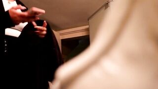 Chubby bimbos with tattoos on concealed web cam inside WC