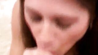 Real bombshell gets facial inside her first oral sex casting