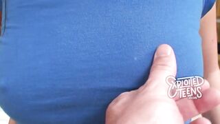 Very adorable and slender 95 pound dark haired 18 year old blows a
