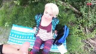 babe Blonde Deeply Cock while during Recreation Nature - Outside