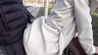 Fucking into a outside place with a blue-eyed pervert, the