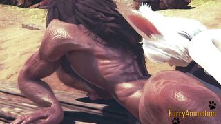 Furry Cartoon 3D - Beast and Bunny having wild sex