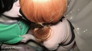 Fiance sharing Hubby with Step Sister, fellatio, doggy style, creampie on