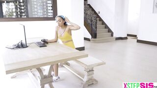 Hispanic stepsister Sarah Lace is a gamer chick who wants