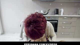 Voluptuous Red Bj GILF dicked by hung masseur