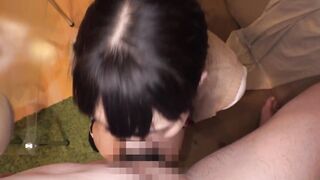 Japanese adorable teens women with pretty boobs blows penis deep.