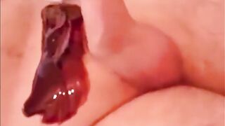 Female waxing cock and nuts with erections