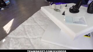 Freaky teens with red lipstick give a glorious fellatio pov