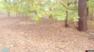 Unfamiliar lumberjack ejaculates inside my lingerie Risky outdoors cum underwear