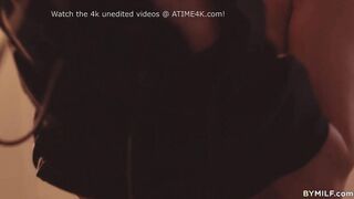 Natural big tit assistant and boss having dyke sex - April
