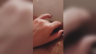 Hot cougar with huge clitoris having fun with bushy bush