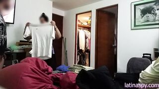 Jerking off into front of Maid then grabbing big titted