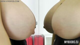 Amanda Talia into Beauty Underwear and High Heels inside Mirror