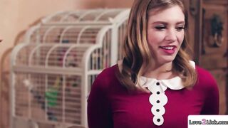 Big Titted milfs have 3 way with step daughter