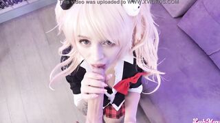 Junko Enoshima liking with cummed
