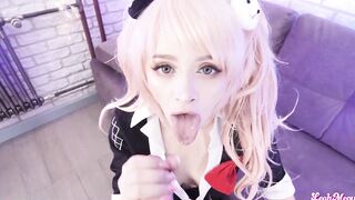 Junko Enoshima liking with cummed
