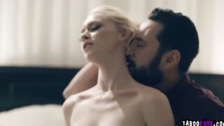 Blonde 19 year old gets a rough pounding from behind inside with
